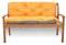 Sitzkissen für Hollywoodschaukel wetterfest - Bankkissen Outdoor - Gartenschaukel Kissen Sitzbank mit Rückenlehne (180 x 50 x 40, Orange)