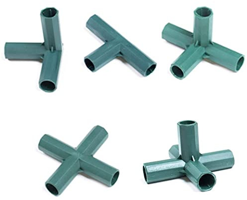 Greenhouse Frame Connectors,6 Types 30 Pcs 16mm Stable Support Heavy Duty Greenhouse Frame Building Connector, Plant Stakes Fencing Pipe Joint for Flower Stands and Greenhouse Frames Construction