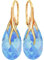 925 Silber Hängende Ohrringe mit Österreichische Kristall - Schmuck für Frauen und Mädchen - Hängeohrringe Ideal für Geschenke für Frauen Damen Silber Vergoldet 24 (Aquamarine AB)