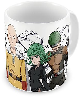 Grupo Erik - Mug One Punch Man, Anime 350ml | Tasse en Céramique Sous Licence Officielle | Mug Café & Thé, Idée Cadeau Geek, Anniversaire ou Noël