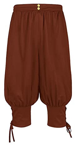 Gothic Hose Herren, Mittelalterhose Lang Wikinger Cosplay Kostüm Herren Piraten Kostüm Hose Mittelalter Hose mit Taschen und Schnürung Wikinger Kelte Mittelalter Kleidung Freizeithose