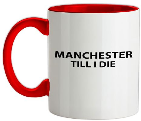 Manchester Till I Die - 11oz - Ceramic Two-Tone Mug for Coffee/Tea - Red/White - One Size