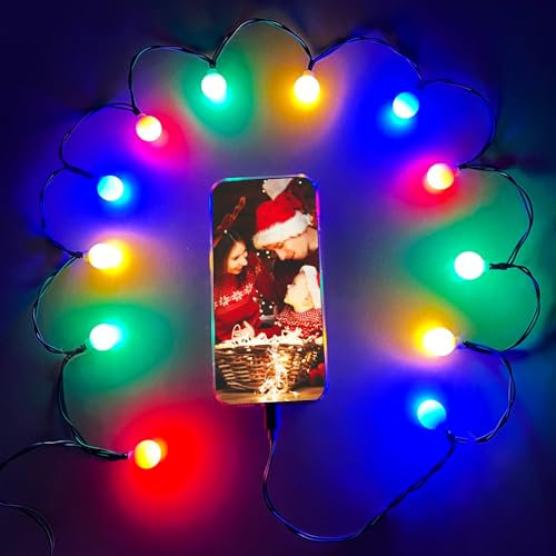 Eliteemo Festliches LED-Ladekabel mit Weihnachtskugel, grünes USB-Ladekabel und Glühbirnen-Ladekabel, 12 LED-Lichter, 127 cm, kompatibel mit Phone 5 ~ 14 Serie