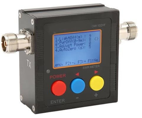 SW-102HF Digital SWR Meter, 1.5-70MHz 120W Short Wave Standing Wave Meter, VSWR Power Meter, with LCD Backlit, for Two Way Radio