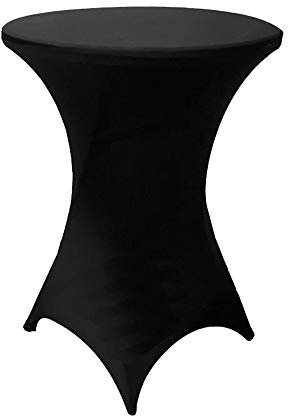 SINSSOWL 4 Stück Stretch Stehtisch Hussen 80-85 cm Schwarz Hussen Stehtische Abdeckung für Stehtisch Klappbar und Bistrotisch Als Tischdecke