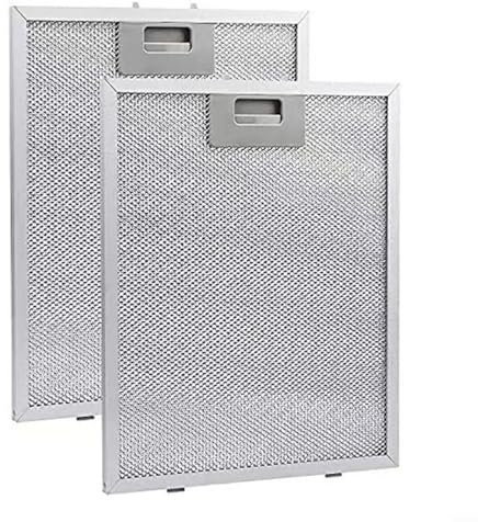 Cooker Hood Metal Grease Filter 305 x 267 x 9mm Metal Mesh Cooker Hood Filters Metal Mesh Extractor Vent Filters Metal Mesh Filters(2pcs)