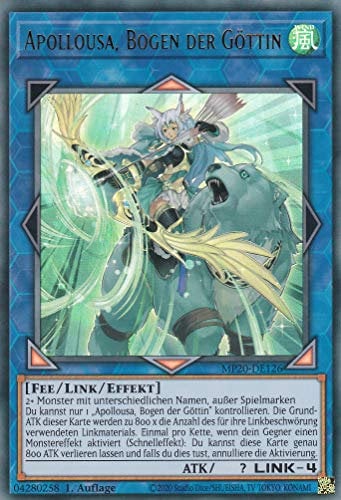 MP20-DE126 - Apollousa, Bogen der Göttin - Ultra Rare - Reprint - Deutsch - 2020 Tin of Lost Memories Mega Pack - mit LMS Trading Fieldcenter-Karte Yugioh