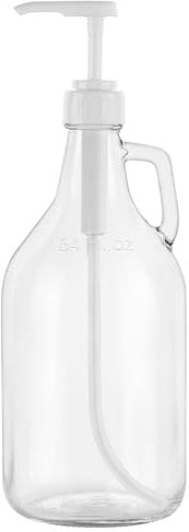 Winter Shore 1,9 l Seifenspender Glas mit Pumpspender - Großer Shampoo Spender mit Drehverschluss-Pumpe für Gewürze, Sirup, Waschmittel, Weichspüler, Duschgel, Shampoo - Lebensmittelecht & BPA-frei