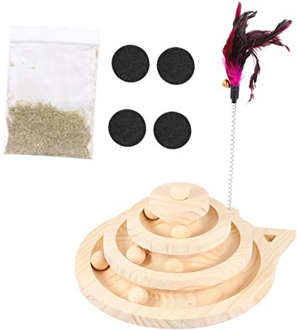 Beavorty Lagiger -katzenspielzeug-drehteller Mit Kugel Interaktives Kratzspielzeug Für Katzen Und Hochwertigem Gefertigt