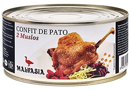 MALVASIA, Enten-Confit, Entenkeulen-Confit, Handarbeitsprodukt, Glutenfrei, Runde Dose mit 2 Stück