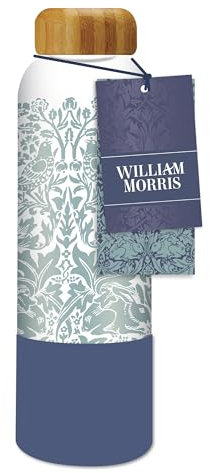 Portico Designs Ltd William Morris Brother Rabbit Glass Water Bottle, 600ml, Height approx 24cmx7cm diameter