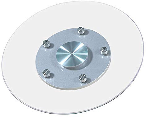 FZZIBQYR Mesa Redonda Grande Lazy Susan, Plato Giratorio de Vidrio Templado, Mesa de Comedor de Cocina, Bandeja giratoria Resistente a Altas temperaturas