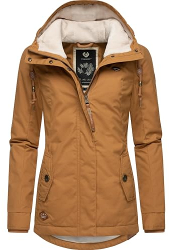 Ragwear Damen warme Kurze Winterjacke mit Kapuze Monade Intl Brown Sugar24 Gr. L