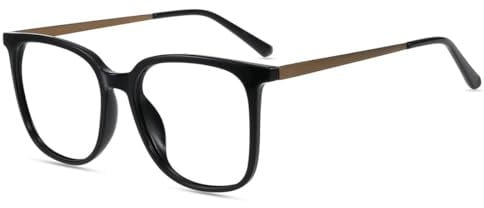 Firmoo Blaulichtfilter Brille ohne Sehstärke für Damen Herren Übergroß Brille mit Blaulichtfilter Blockieren Blaue Licht von PC Gaming, TV und Handy Runder Rahmen Computerbrille