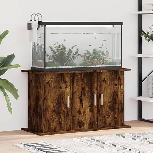 Rantry Aquariumständer Aquarium Unterschrank Aquarien Schrank, Aquarium Tisch mit Stabiler Oberplatte, Aquariumschrank für Sicheren Stand Räuchereiche 101x41x58 cm Holzwerkstoff
