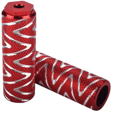 HOUSON Lot de 2 goupilles de vélo en alliage d'aluminium - Pignons de pied de vélo - Repose-pieds pour VTT - 100 x 28 mm - Rouge