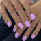 Ceboic 24 Pièces Court Carré Faux Ongles Violet French Press on Nails Couleur Pure Ongles à Coller Acrylique Pleine Couverture Faux Ongles Autocollants Naturel Ongles Artificiels pour Femmes et Filles