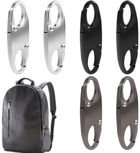 6PCS Zipper Lock Alloy Backpack Lock 3 Colors Zip Lock Anti Theft Clips S Carabiner Small Zipper Pull Locks S Hooks for Backpacks Camping Fishing Traveling Outdoor Sports(Silver Black and Gun Color)