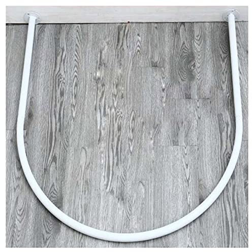 Asta per tenda da doccia a forma di U in metallo a forma di parete decorativa per vasca da bagno ad angolo bianco 100x...
