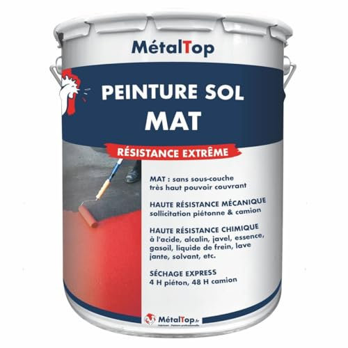 Metaltop - Peinture Sol Mat - Gris ciment - RAL 7033 - Pot 1 L