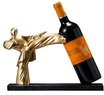 SLOKFV5 Kreatives Kung-Fu-Weinregal, Arbeitsplatte, Harzfigur, Weinhalter, einzelner Weinflaschenhalter, Tisch-Weinständer für Wohnzimmer, Weinschrank, Bar-Dekoration
