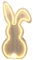 Recitem LED Neon Osterhase aus Holz warmweiß 30cm batteriebetrieben Osterdeko (1 Stück)