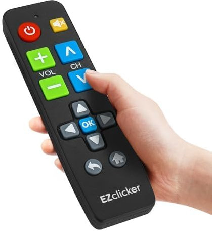 EZclicker Telecomando universale Big Button TV per tutti i televisori LG semplificato e facile da usare (2 batterie AAA non incluse) (Nero)