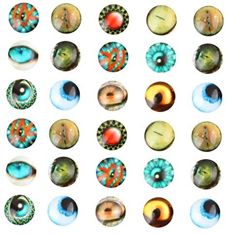 EPIGEIST 100stücke Runde Glasaufkleber Mit Tieraugen-Muster DIY-schmuckmaterial Glasaufkleber a