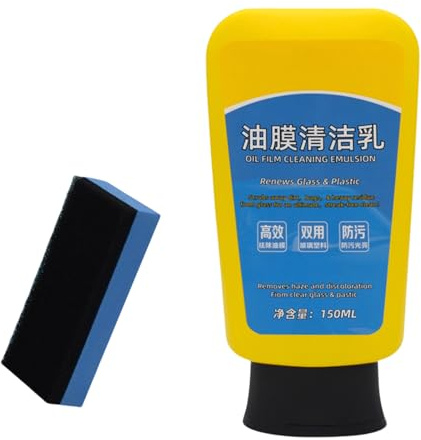 HAISENG Hocheffizienter Ölfilm-Entferner Ölfilm-Reinigungs-Lotion Entfernungscreme Effizienter Reiniger mit Schwamm Fahrzeugpflegeprodukt