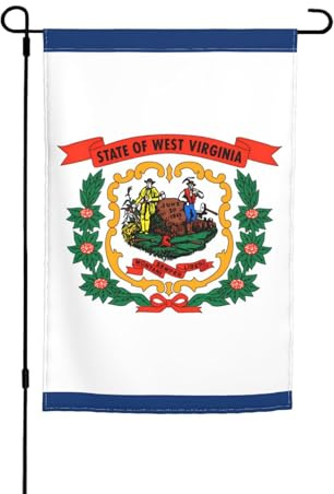 West Virginia Flagge Gartendekoration Flaggen Langlebiges und stilvolles Design für alle Jahreszeiten, geeignet für Terrassen, Balkone, Rasenflächen