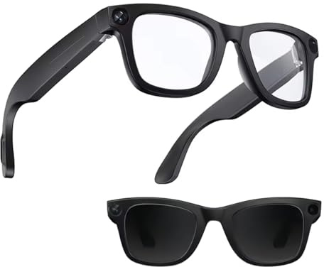 Sxhlseller Gafas Inteligentes de IA con Cámara, Gafas de Grabación de Video Fotográficas de 1080p, Reconocimiento de Imágenes y 25 Idiomas Traducción en Tiempo Real, Bluetooth 5.3 Cámara