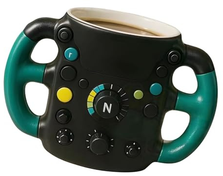Elnwnnkc Tazas De Coches Carreras Acero Inoxidable Resistentes Calor con Diseño Volante Capa Interior Resina para Bebidas Calientes Regalo para Los Devotos Fórmula 1 Taza Aislada