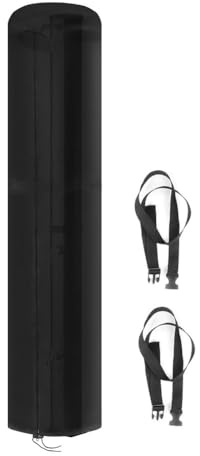 Lawnoval Housse de douche solaire imperméable 230,1 x 67,1 cm pour douche d'extérieur en tissu Oxford 600D robuste avec cordon de serrage et sangles à pression Noir et 4,2D