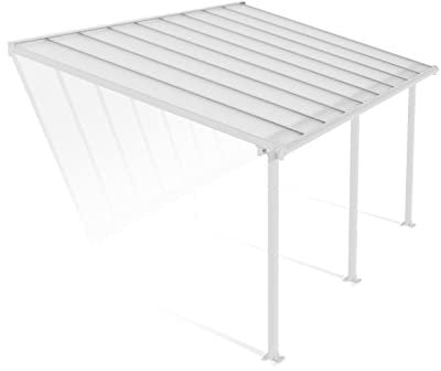 Canopia by Palram Terrassenüberdachung Alu Olympia 3X5.46 Polycarbonat Hohlkammerplatten Pergola 546 x 295 cm Weiss zur Überdachung ihrer Terrasse