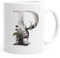 Autiga Buchstaben-Tasse P Tasse mit Buchstabe Alphabet Monogramm Watercolor gezeichnet Kaffeetasse weiß Unisize