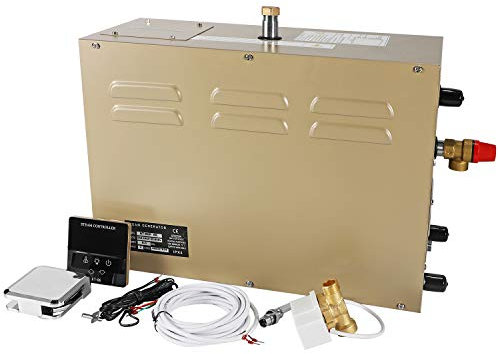 12KW Generador de vapor Sauna Baño Vaporizador para Hogar Comercial SPADucha con Control LCD Digital 25~55 ℃ Temporizador: 30 min a 12 horas para el espacio adecuado calefacción 12m³380V