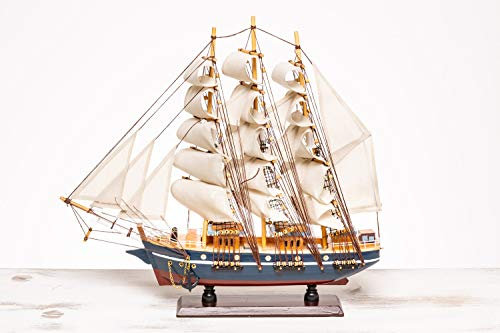 mare-me Segelschiff Holz Deko Stoffsegel