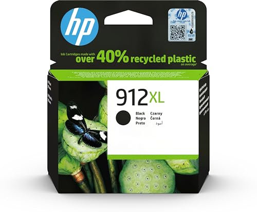 HP 912 Original, Schwarz, Hoher Ertrag, OEM, Schwarz, Wasserbasis, Kompatibel mit HP Tintenstrahldruckern