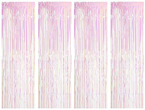 Metallische Lametta Vorhänge/Folie Hintergrund Fringe Vorhänge für Geburtstag Party/Hochzeit, DIY Photo Booth Dekorationen, Tür Fenster Hintergrund Foto Requisiten für Festival(1x2.5m)