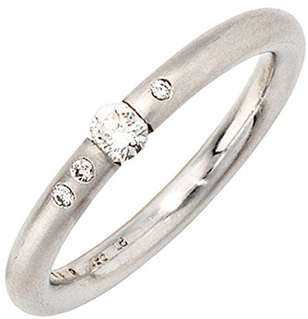 Jobo Damen-Ring aus 950 Platin mit 4 Diamanten Größe 60