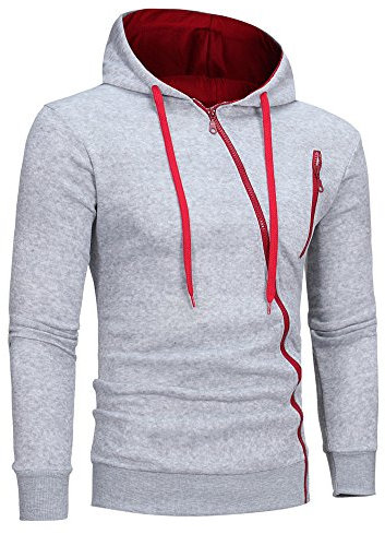 Xmiral Kapuzen-Pullover Herren Einfarbig Lose Kapuzensweatshirt Hoodies (M, y Grau)