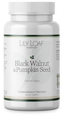 Lily & Loaf Black Walnut & Pumpkin Seed Capsules – Botanical Food Supplement, Vegan, Gluten Free, 90 Capsules