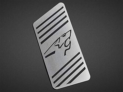 Repose Pieds en Acier pour Peugeot.208 II & 2008 II avec l'emblème du Lion - 1 Pièce Inox Pédalier Pédales 208 Argent Marchepied Inoxydable Brossé