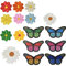 Iron On Patches - Embroidered Butterfly & Flower Patches for Kids & Adults - Decorative for Jackets, Jeans, Hats & Backpacks