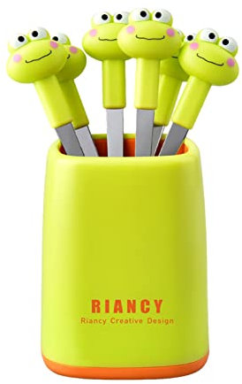 Gusengo Stainless Steel Frog Cocktail Picks - Stainless Steel Bento Picks Fruit forks | Reusable Bento Box Decor Toothpick for Appetizers Cake Dessert Party Supply