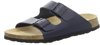 Natural Sense Unisex Hausschuhe Pantolette Sandale Leder Navy 1095020