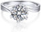 MomentWish Moissainte Ring Frauen, 2 Karat Verlobungsring Damen Promise Ring Wedding Ring mit GRA Zertifikat Geschenk für Frauen -Größe49