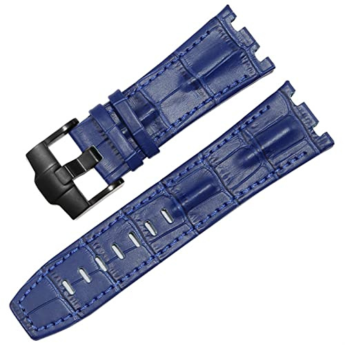 AEMALL Uhrenarmband aus echtem Leder für AP 15703 Royal Oak Offshore Serie 28 mm Krokodil-Armbänder (Farbe: 28 mm, Größe: 28 mm)