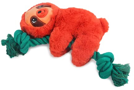 ALL FOR PAWS Safari Rope Cuddle Sloth Plush Toy | Sloth Plush Design, Knotted Rope for Tug Fun, Internal Rope for Chewing, Variety of Textures