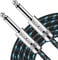 SONICAKE Cable de guitarra 6m Cable de instrumento de guitarra 6.35mm a 6.35mm Macho Macho Nylon Trenzado Negro Azul